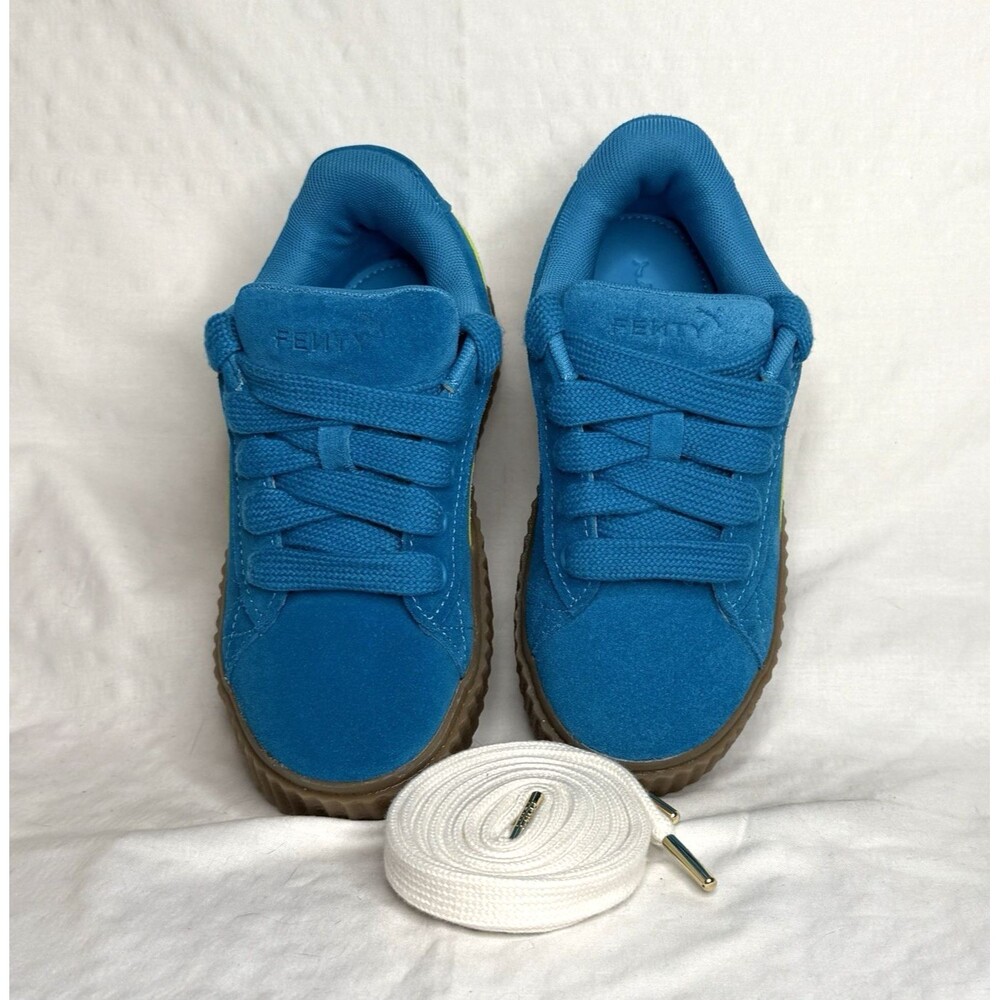 PUMA Fenty x Creeper Phatty Kids Sneakers Sz 1.5Y Blue Suede Casual Unisex Shoes - Picture 8 of 9